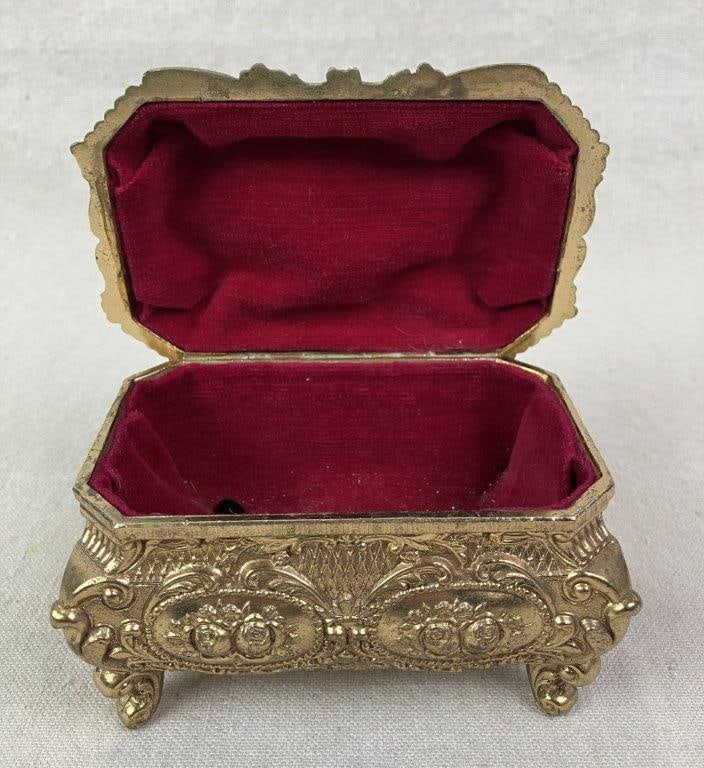 Vintage Himark Goldtone Trinket Box - 7