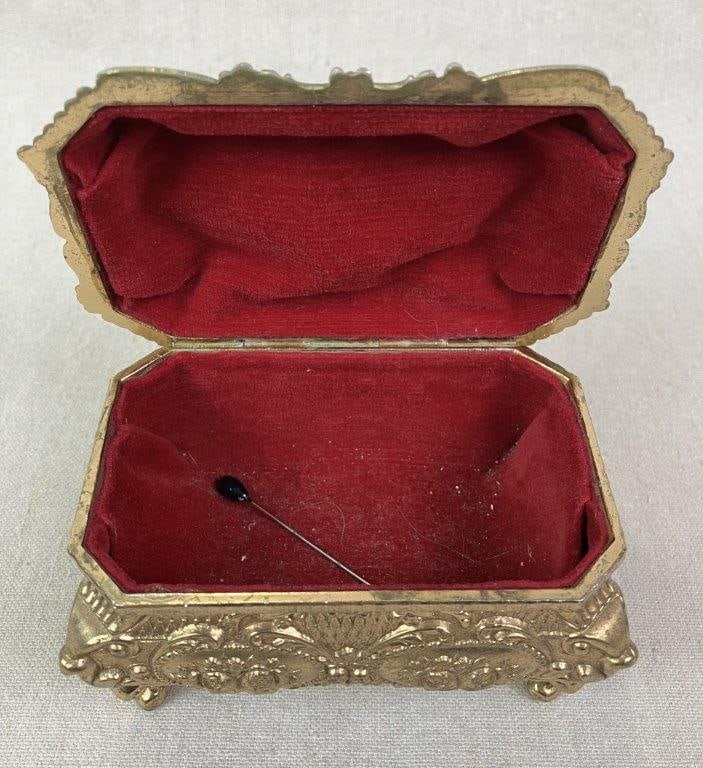 Vintage Himark Goldtone Trinket Box - 8