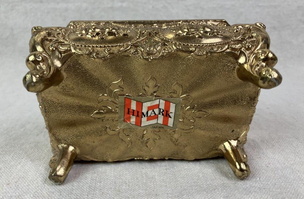 Vintage Himark Goldtone Trinket Box - 9