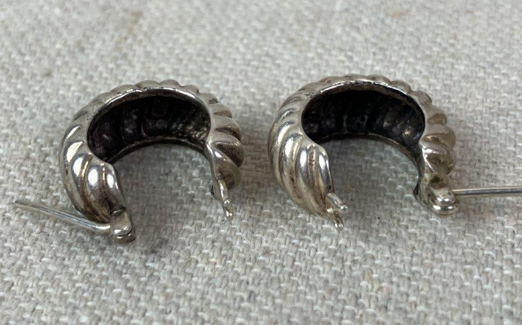 Three Pairs of Sterling Silver Hoop Earrings - 3