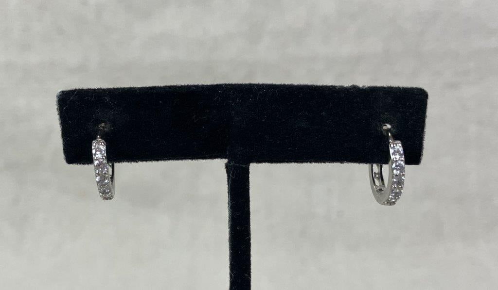 Three Pairs of Sterling Silver Hoop Earrings - 4