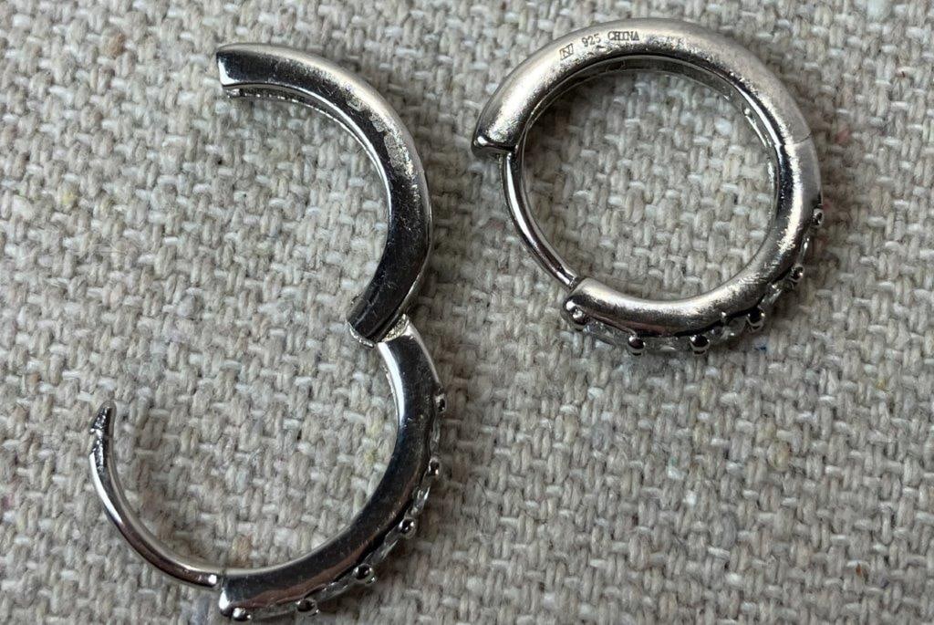 Three Pairs of Sterling Silver Hoop Earrings - 5