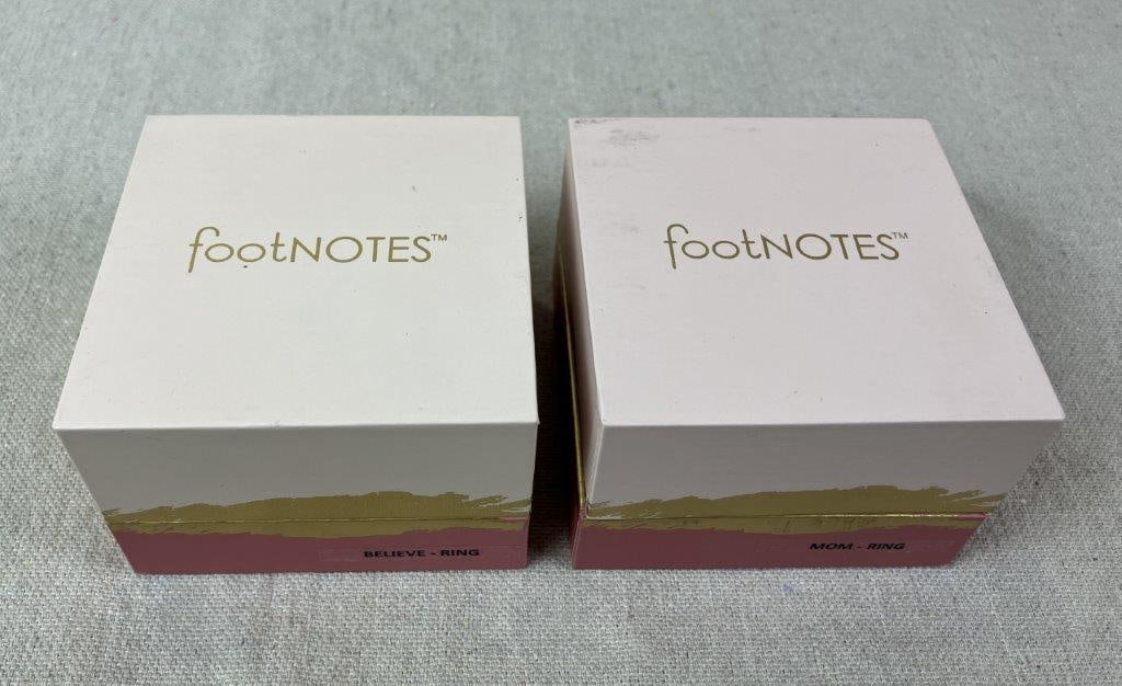 Two Sterling Silver Footnotes Rings - 10