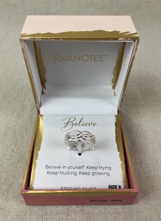 Two Sterling Silver Footnotes Rings - 3