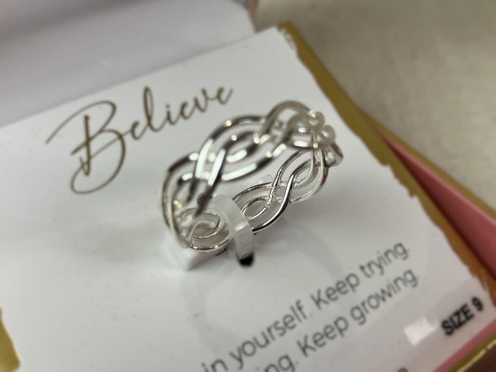 Two Sterling Silver Footnotes Rings - 5