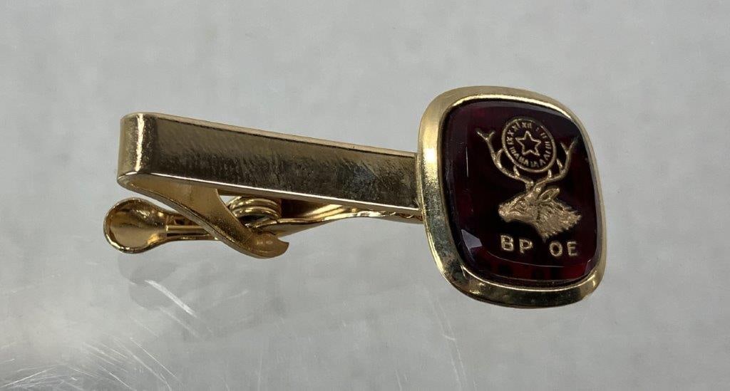 Vintage Benevolent and Protective Order of Elks Tie Clip and Cuff Links - 5