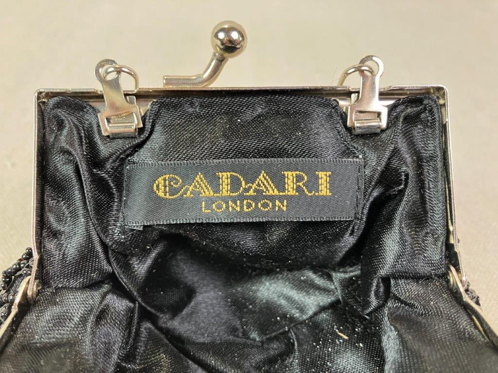 Cadari London Beaded Black Satin Coin Purse - 7