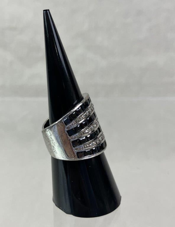 Sterling Silver and Hematite Statement Ring - 3