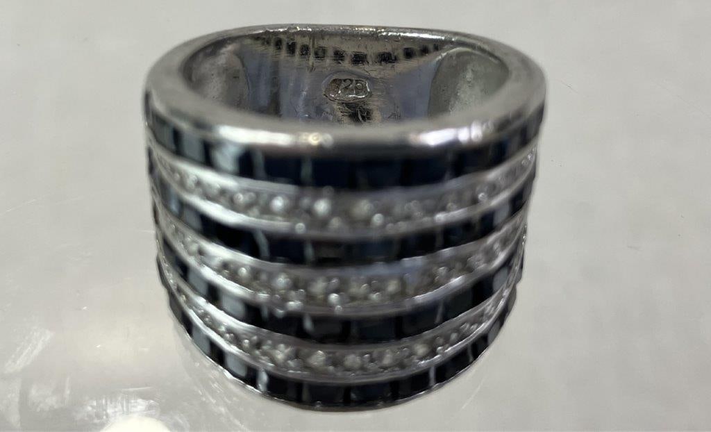 Sterling Silver and Hematite Statement Ring - 4