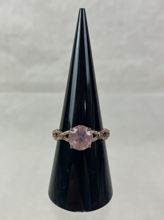 Sterling Silver Gold Vermeil and Morganite Ring - 2