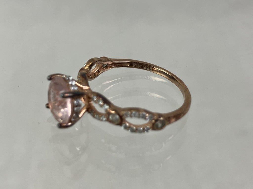 Sterling Silver Gold Vermeil and Morganite Ring - 4