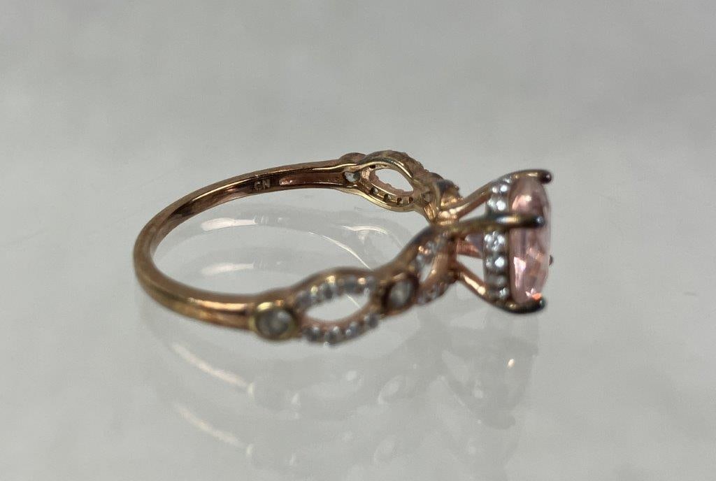 Sterling Silver Gold Vermeil and Morganite Ring - 5