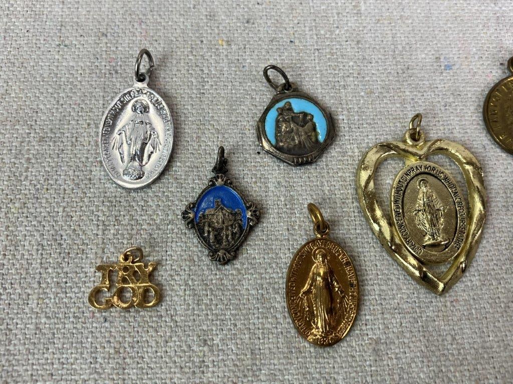 Collection of Eleven Christian Mary Medal Pendants - 6