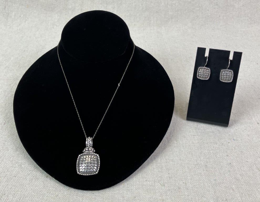 Sterling Silver Earring and Necklace Demi-Parure (1 of 7)