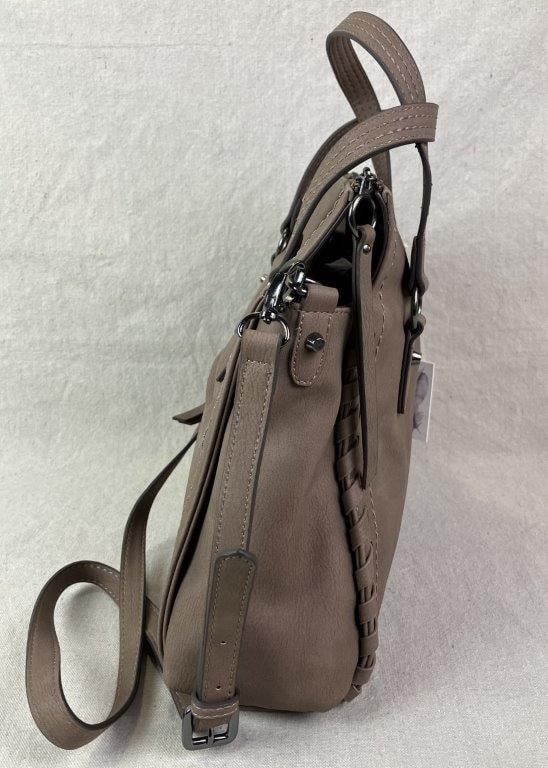 Jessica Simpson Taya Taupe Vegan Leather Shoulder Bag - 7