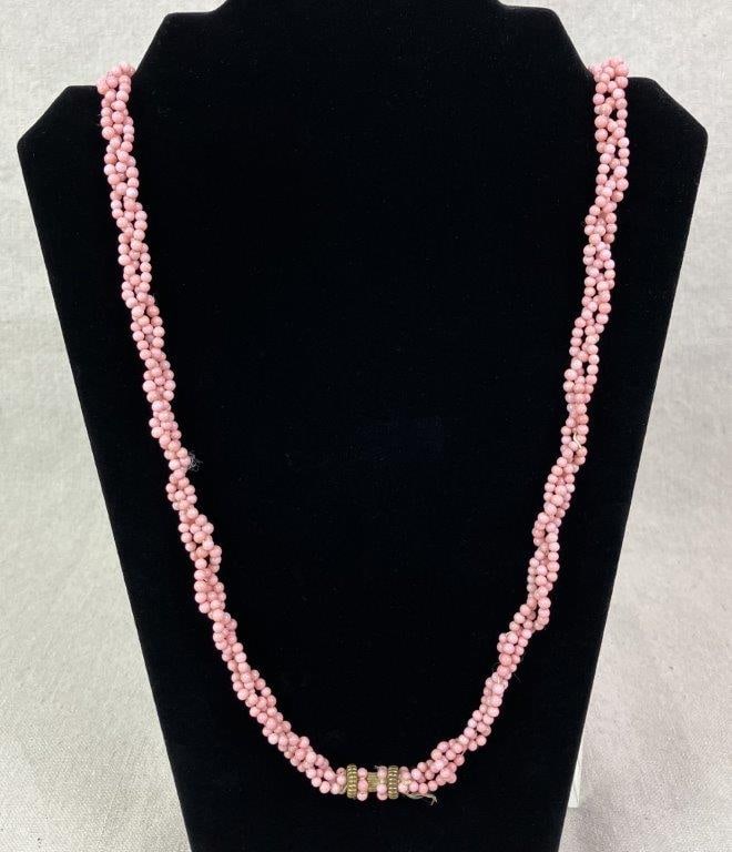 Pink Coral Bead Necklace - 4