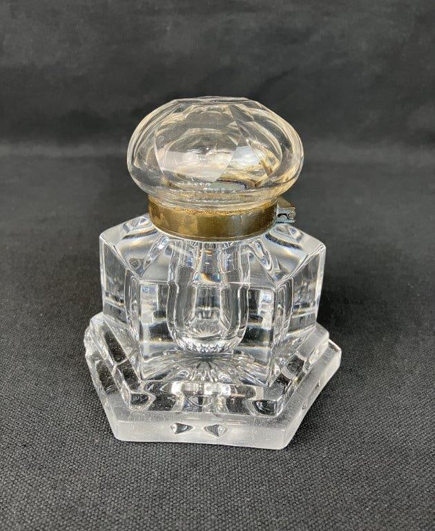 Vintage Crystal Inkwell - 4