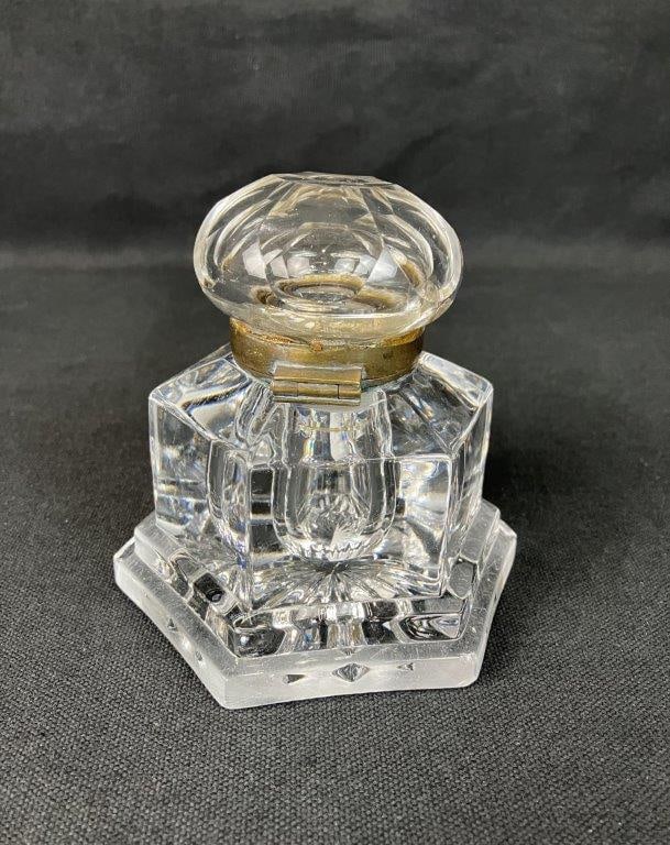 Vintage Crystal Inkwell - 5