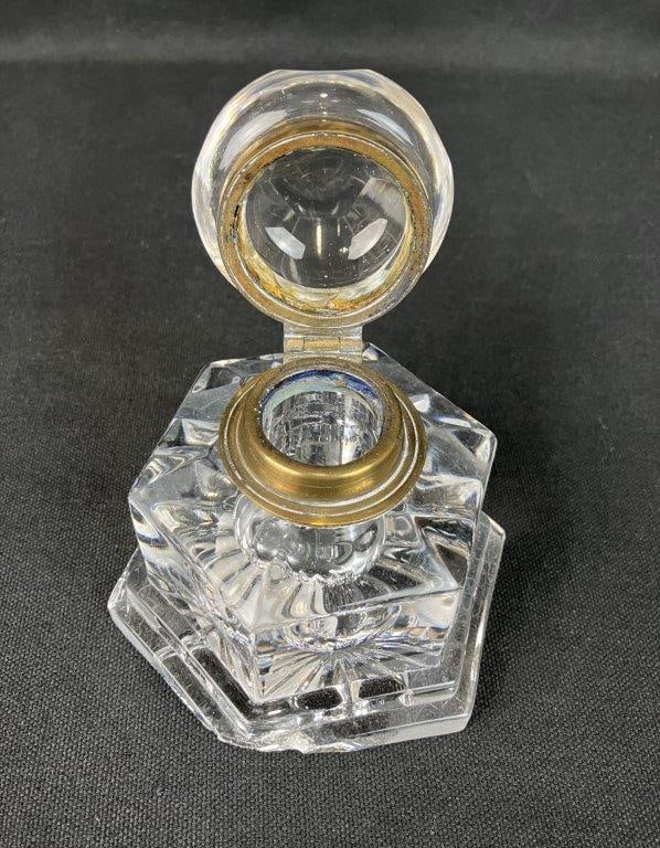 Vintage Crystal Inkwell - 6