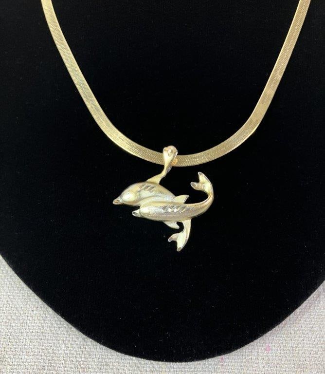 Sterling Silver Dolphin Necklace - 2