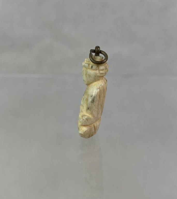 Carved Bone Seated Buddha Pendant - 2