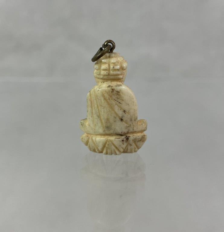 Carved Bone Seated Buddha Pendant - 3