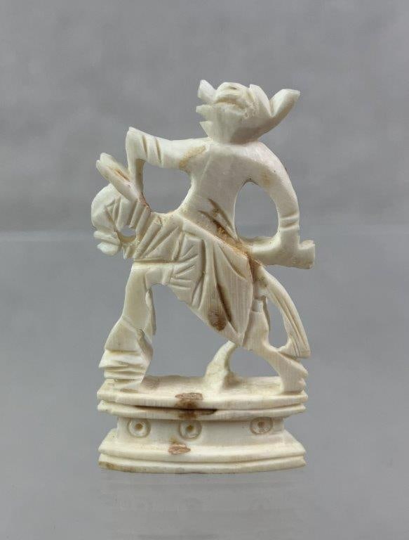 Carved Bone Figure of Rider on Horse (1 of 6)