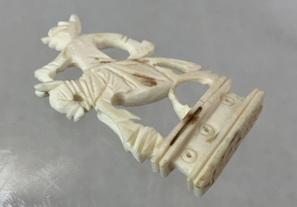 Carved Bone Figure of Rider on Horse - 6
