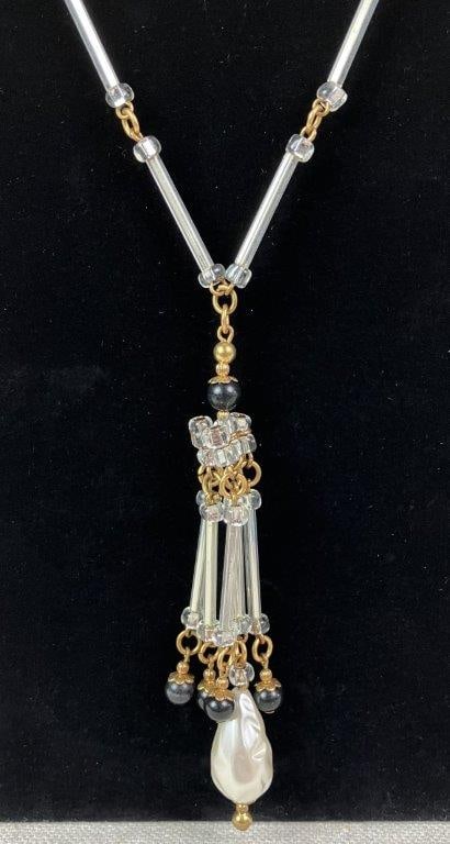 Faux Pearl and Bead Necklace and Earring Demi-Parure - 2