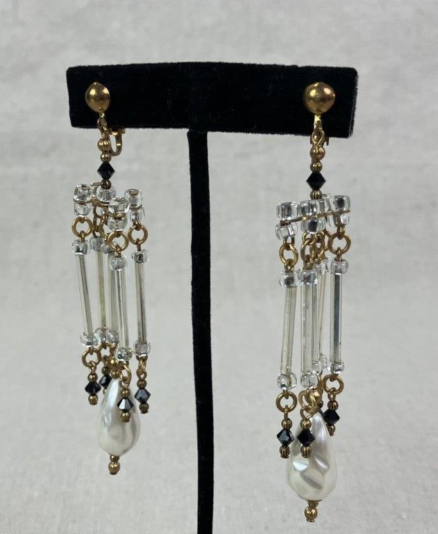 Faux Pearl and Bead Necklace and Earring Demi-Parure - 4