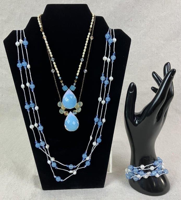 Opalite and Blue Chalcedony Jewelry (1 of 8)
