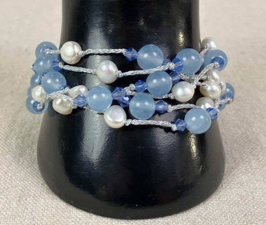 Opalite and Blue Chalcedony Jewelry - 5