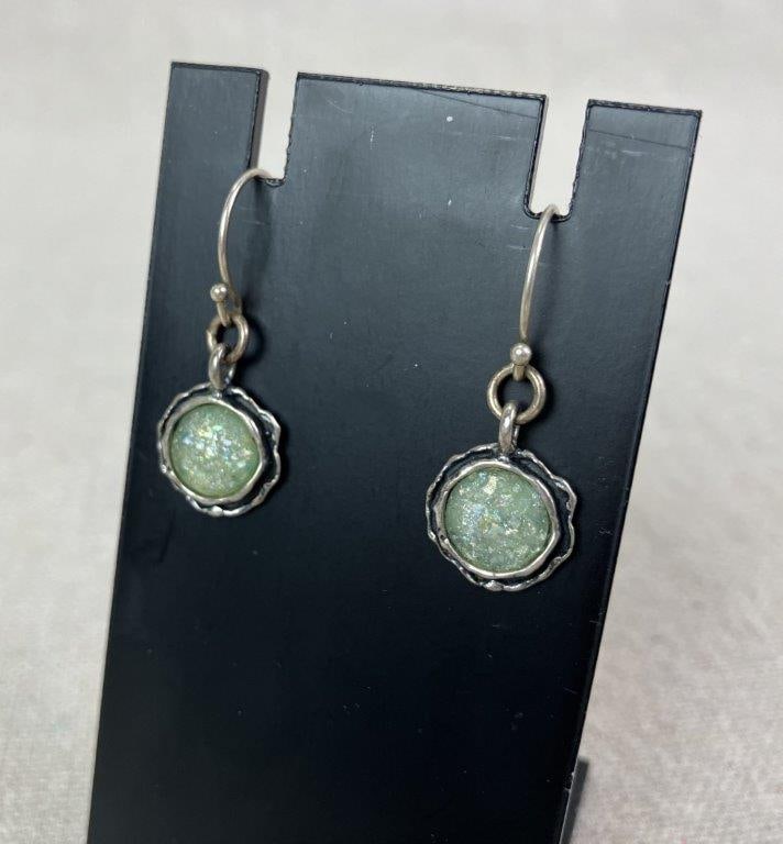 Three Pairs of Sterling Silver Earrings with Stones - 5