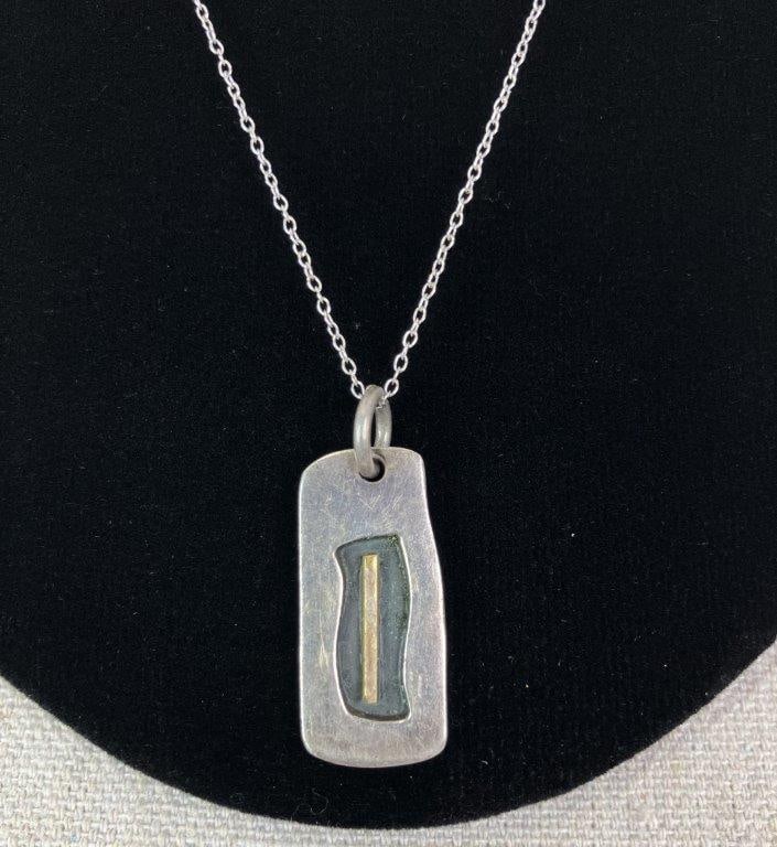 Mexican Modernist Sterling Silver Necklace - 2