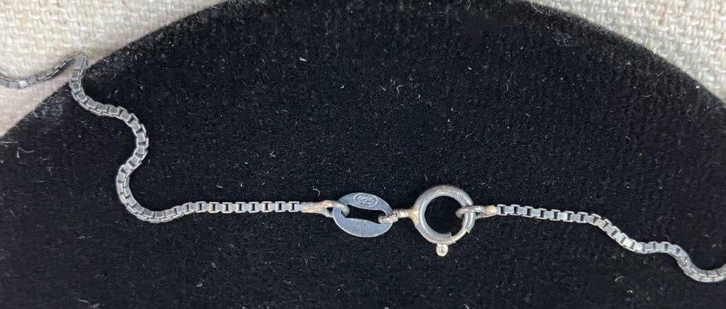 Sterling Silver and Amethyst Om Symbol Necklace - 4