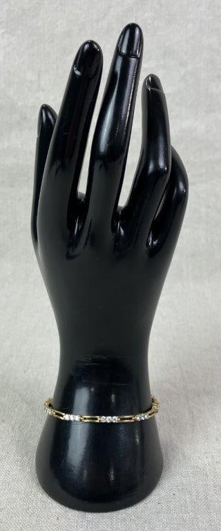 Vintage Roman Goldtone Tennis Bracelet - 2