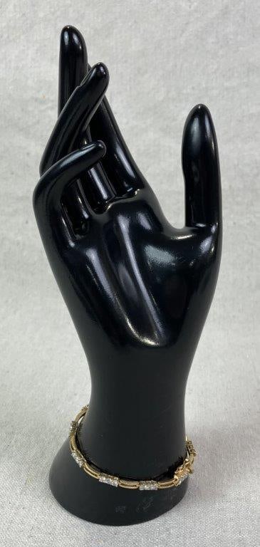 Vintage Roman Goldtone Tennis Bracelet - 3