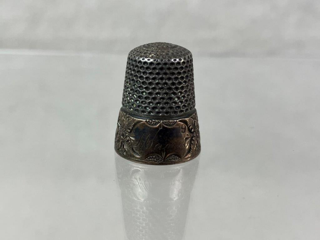 Sterling Silver Thimble and 19th Century Sewing Accessories Group - 4