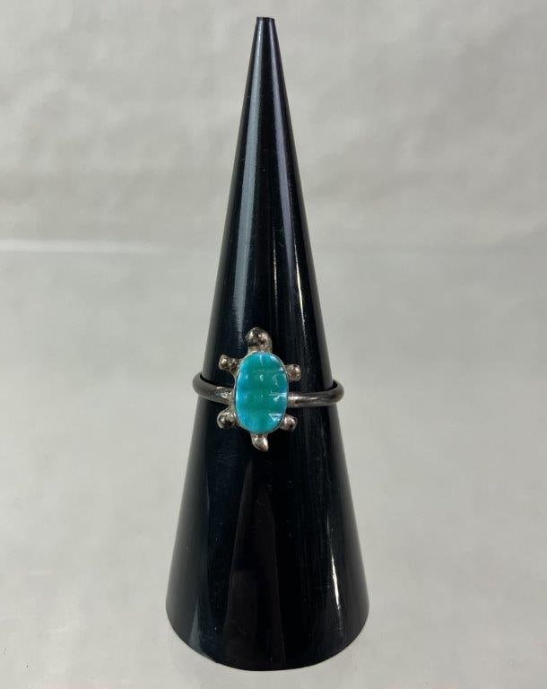 Handmade Sterling Silver Turtle Ring - 2