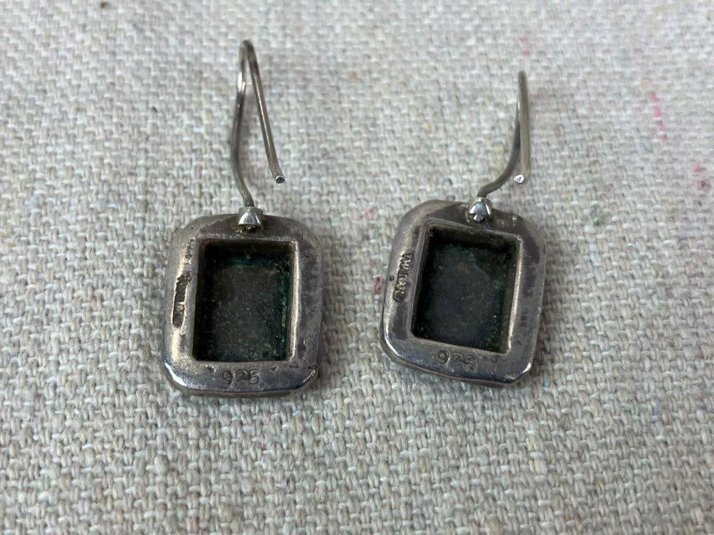 Three Pairs of Sterling Silver Dangle Earrings - 10