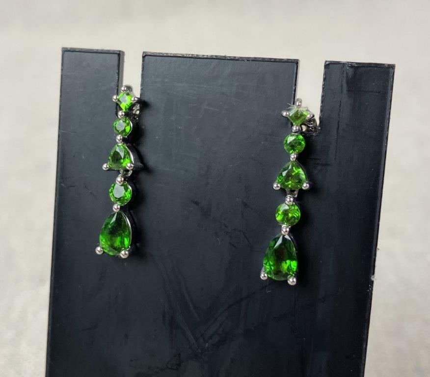 Three Pairs of Sterling Silver Dangle Earrings - 6