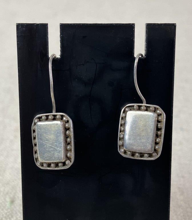 Three Pairs of Sterling Silver Dangle Earrings - 8