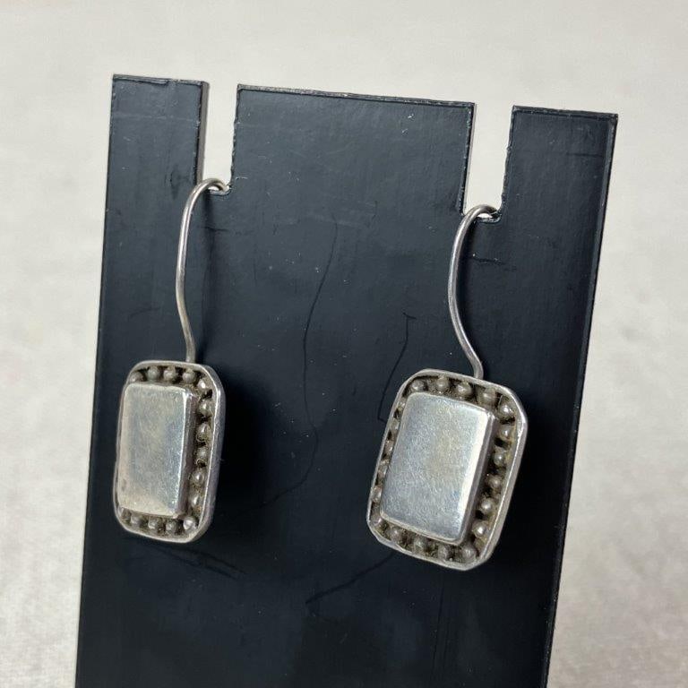 Three Pairs of Sterling Silver Dangle Earrings - 9