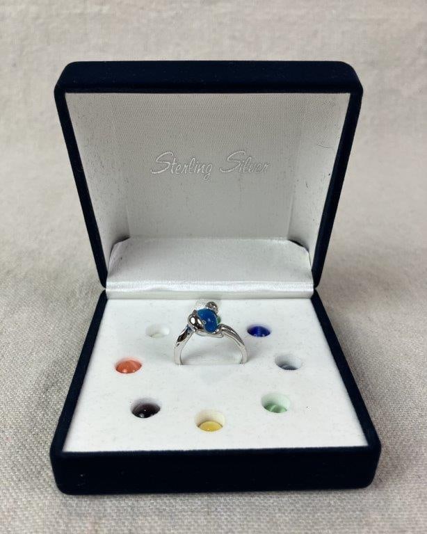 Sterling Silver Dolphin Magic Sphere Ring - 2