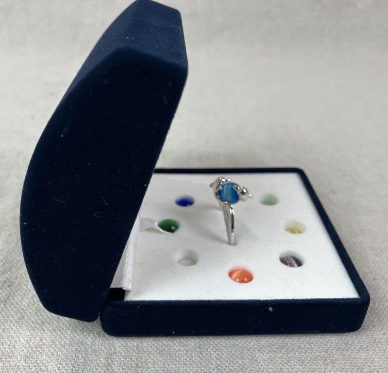 Sterling Silver Dolphin Magic Sphere Ring - 6