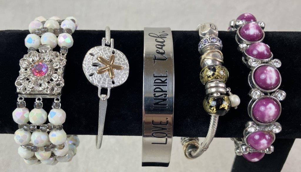 Nine Costume Jewelry Statement Bracelets - 3