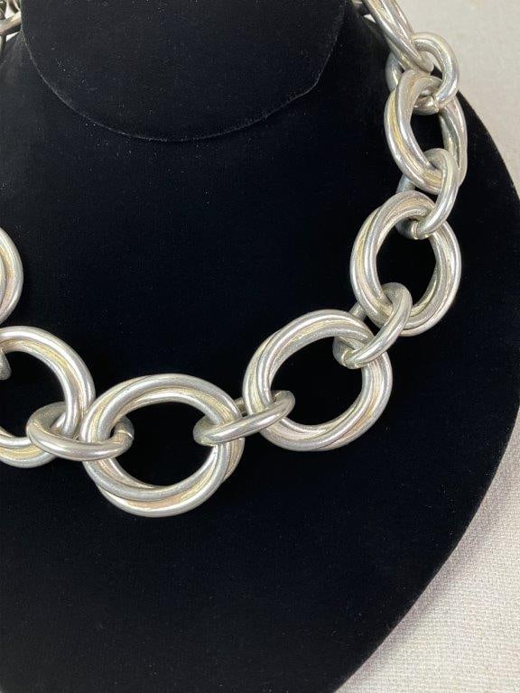 Silvertone Statement Necklace - 2