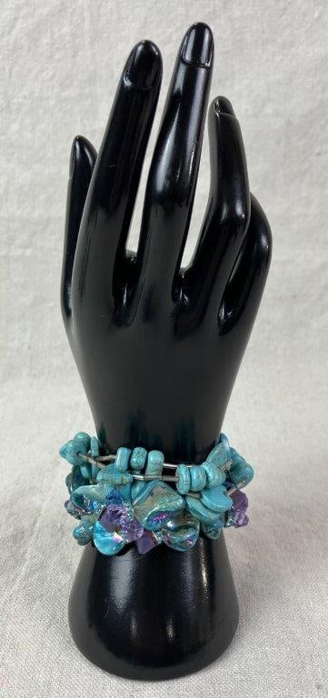 Costume Beaded Necklaces with Turquoise-Tone Accents - 8