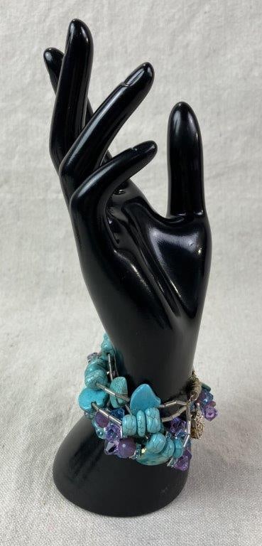 Costume Beaded Necklaces with Turquoise-Tone Accents - 9