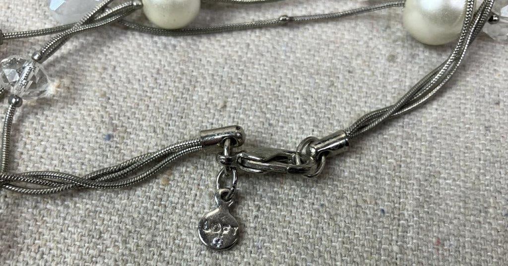 Three Silvertone Costume Jewelry Necklaces - 6